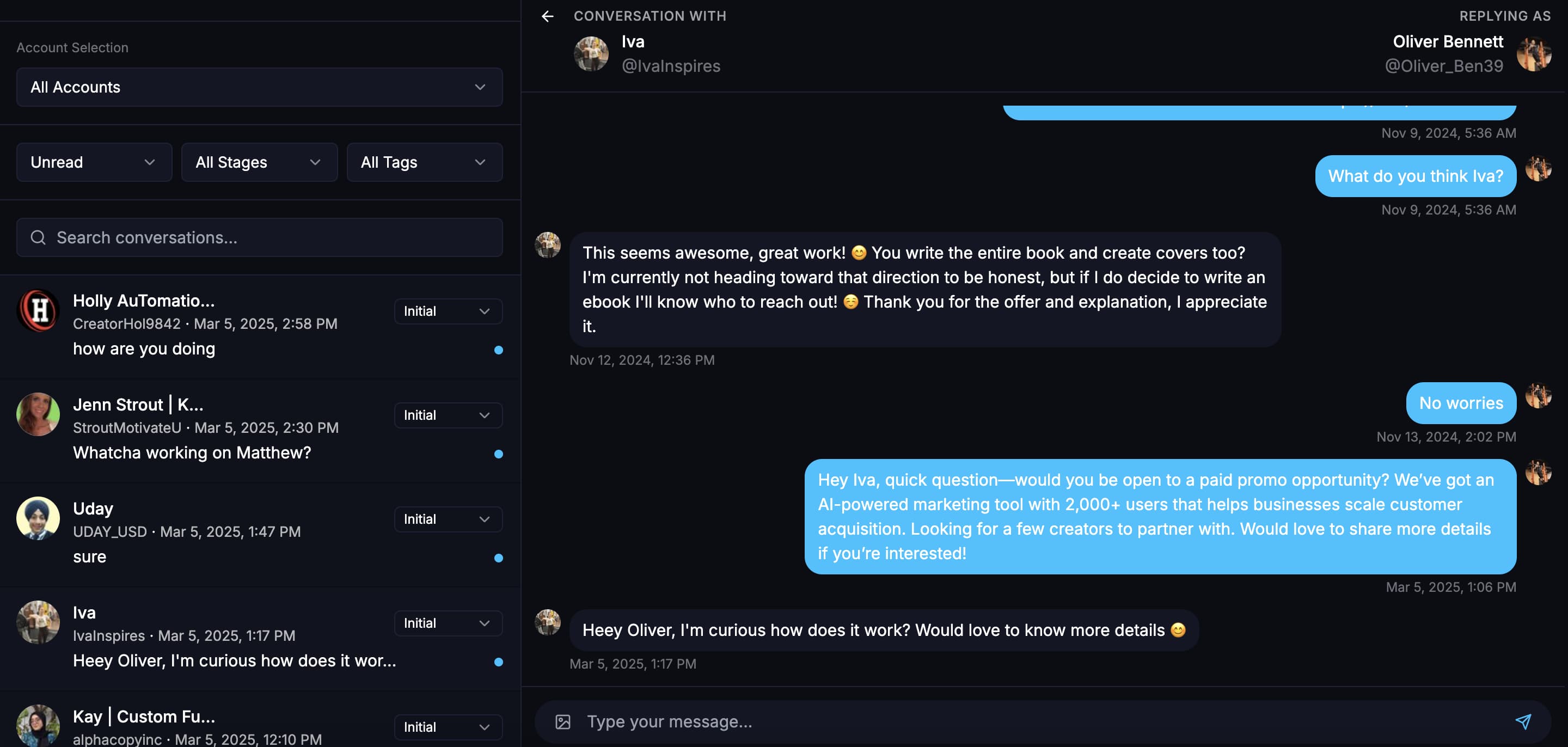 Xreacher inbox for monitoring outreach replies